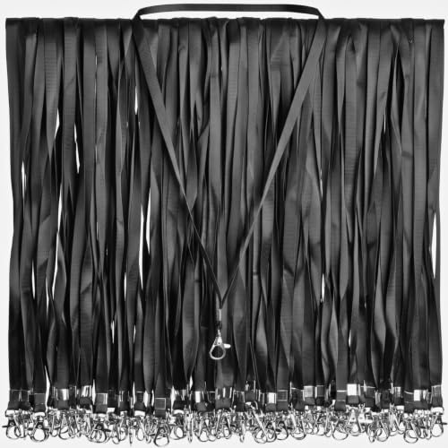 Schlüsselband Lanyard 100 Stück Schwarz Ausweishalter Namensschild 47 cm | Umhängeband Ausweishalter für Mitarbeiter Schlüssel Karte - Lanyard mit Sicherheitsverschluss 47 cm ✯LEBENSLANGE GARANTIE✯