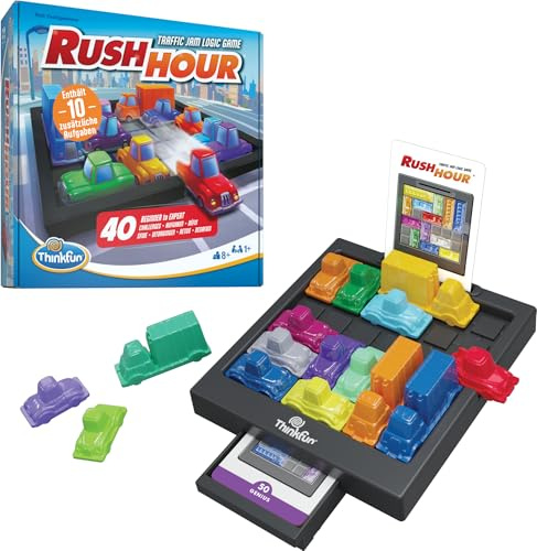 ThinkFun Rush Hour - Logikspiel ab 8 Jahre, Denkspiel für 1 Spieler | Amazon Sonderedition, Spiel zum Gehirnjogging, Knobelspiel für Kinder und Erwachsene, Geschenk für Jungen und Mädchen