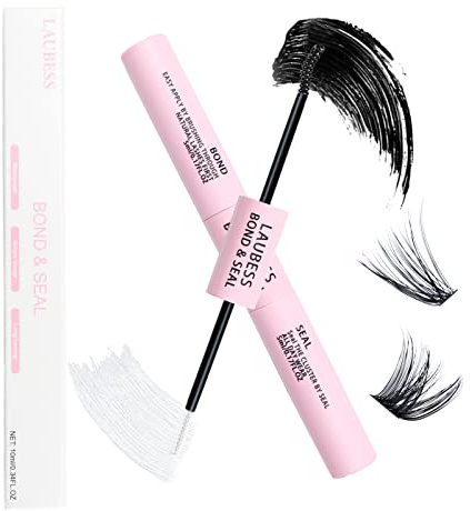 Wimpernkleber for Cluster Lashes Bond and Seal Lash Glue Wasserfest DIY Lash Extension Set Wimpernverlängerung Kleber Einzelwimpernkleber 48-72 Stunden 5ml+5ml