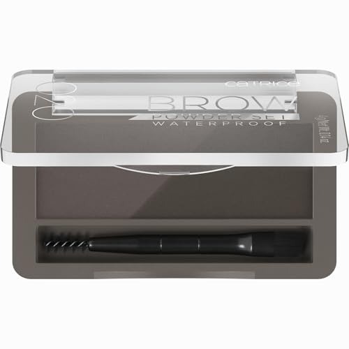 Catrice Brow Powder Set Waterproof, Augenbrauen, Nr. 020 Ash Brown, mehrfarbig, 2 Braun-Töne, langanhaltend, sofortiges Ergebnis, matt, vegan, wasserfest, Mikroplastik Partikel frei (4g)