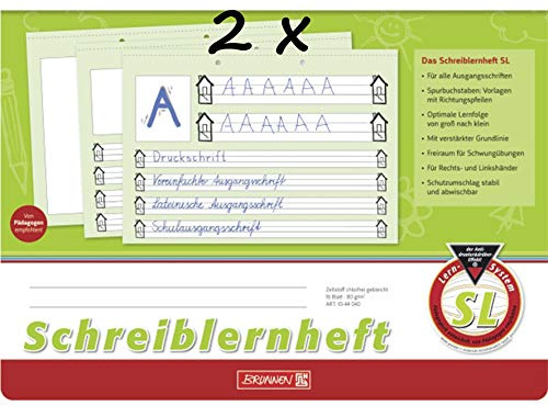 BRUNNEN Schreiblernheft (2 Hefte, Lineatur SL, Format A4 quer)