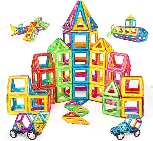 CONDIS Magnetische Bausteine 120 Teile, Magnetspielzeug Magneten Kinder Magnetbausteine Magnet Spielzeug Magnetspiele für Geschenk ab 3 4 5 6 7 8 Jahre Junge Mädchen Bauklötze Kinderspielzeug