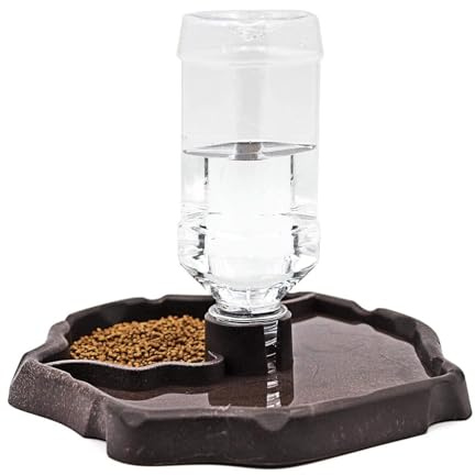 Näpfe für Reptilien, Schildkröten Wasserschale 2-in-1 Futterautomat Nassfutter in Plastic Transparent, Terrarium Wasserschale für Reptilien, Amphibien
