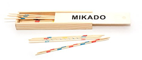 Jeujura JeujuraJ64225 Mikado Spiel im Holzkoffer, Mehrfarbig
