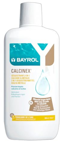 BAYROL Calcinex 1L - Haertestabilisator, verhindert Kalk- und Metallablagerungen im Pool bei hartem oder eisenhaltigem Wasser (z.B. Brunnenwasser) - Kalkstabilisator Pool