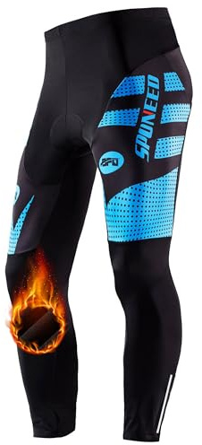 sponeed Herren Fahrradhose Thermo Fleece Fahrradhose Winddicht Winter Fahrrad Reitbekleidung US L/CN XL Blau