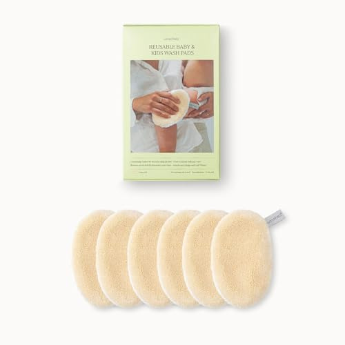 Waschies Babys & Kinder Waschpads – 5er-Set Pastellgelb– hergestellt in Deutschland - Eignung bei Windeldermatitis & Neurodermitis - hypoallergene Alternative zu Einweg-Feuchttüchern und Waschlappen