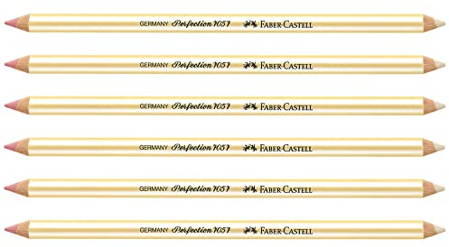 FABER-CASTELL 205021 - Radierstift Perfection 7057, doppelseitig, weich und hart, 6 Stück