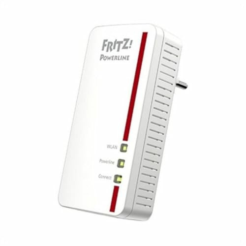 AVM Fritz!Powerline 1260E Single-Adapter, WLAN, international, Erweiterung, PLC, IEEE P1901, 1200 Mbps, integrierte WLAN-AC-Basis, Mesh, 1 Gigabit, Port, 20002824, weiß/rot