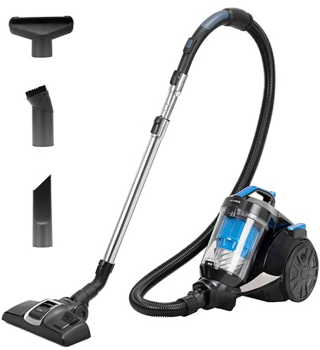 KLAMER Staubsauger Beutellos, Bodenstaubsauger ohne Beutel, Ideal für Haustierbesitzer gegen Tierhaare, 850 Watt, 9 m Aktionsradius, 3L Staubbehälter, Waschbarer Hygiene HEPA 12 Filter