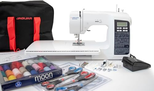 Computer-Nähmaschine Jaguar 200SQ, 200 Stiche, 9 Knopflöcher, inklusive großes Zubehörpaket