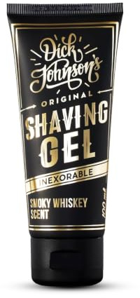DICK JOHNSON Rasiergel Smoky Whiskey 100 ml, transparente Rasur | Für schnelle & präzise Rasur, optimaler Gleitfilm, pflegend, schützt vor Rasurbrand, Holzrauch-Duft