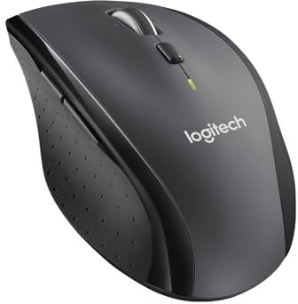 Logitech M705 Marathon Kabellose Maus, 2,4 GHz mit USB-Unifying-Empfänger, 1000 DPI, 5 programmierbare Tasten, 3-Jahres-Batterie, Kompatibel mit PC, Mac, Laptop und Chromebook - Grau