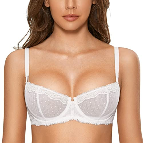 DOBREVA Damen Balconette Dirndl BH mit Spitzen | Push up Bügel BHs, Sexy, Große Größen, Ungefüttert