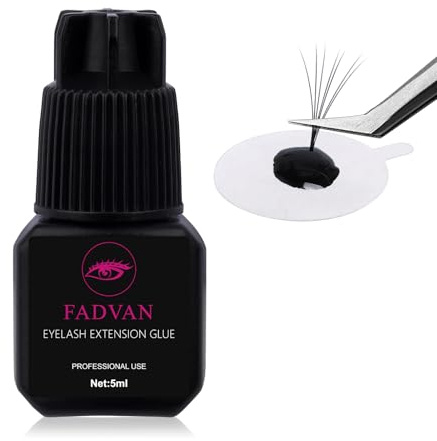 FADVAN Wimpernkleber für Wimpernverlängerung, Schwarz Wimpern Kleber Professionell 5ml Eyelash Extension Glue 1-2s Trocknungszeit Wimpernkleber Dauerhaft Wimpern Extensions Kleber (schwartz)
