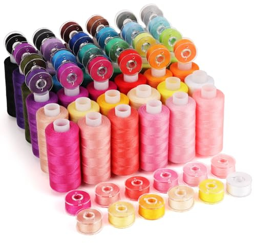 Coquimbo 72 Stück Nähgarn Set, 36 Farben 400Y Nähgarn für Nähmaschine mit 36 Spulen in Gleicher Farbe, Overlock Garn für Overlock Nähmaschinen Garn Nähmaschine, Ideal für Näh-Einsteiger