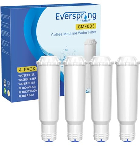 EVERSPRING Wasserfilter Ersatz für Krups F088, Melitta Pro Aqua, Nivona NIRF700 | Kompatibel mit AEG, Bosch, Siemens, Nivona Kaffeevollautomaten | Hochwertige Filterpatrone für Kaffeeautomaten,4 Stück
