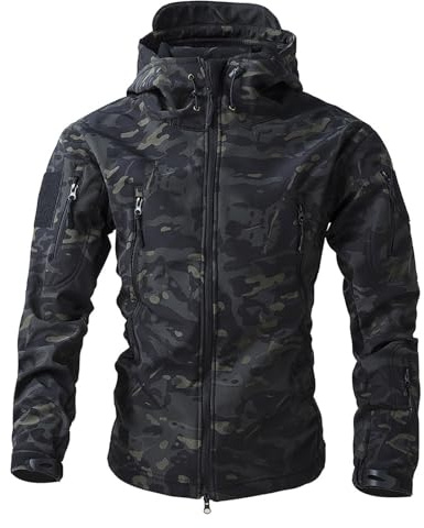 MOKBAY Taktische Jacke Herren Camo Hunting Jacke Militär Flecktarn Tarnjacke Tarnung Feldjacke Tactical Jagdjacke Bundeswehr Softshelljacke