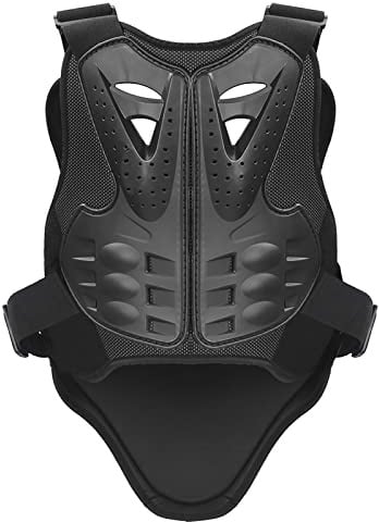 PELLOR Rennsport Weste Wirbelsäule Brustpanzer Schutzausrüstung Radfahren Motorrad WesteSkifahren Reiten Skateboarding Brust Rücken Beschützer Anti-Fall Gear, Schwarz, S