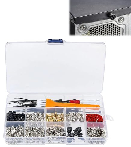 PC Schrauben Sortierten Set, Computerschrauben, PC Schrauben Set, Schrauben Sortiment Kit, Computer Schrauben Set für Mainbord, Motherboard, Gehäuse, Festplatt, mit Schraubendreher und Bürste