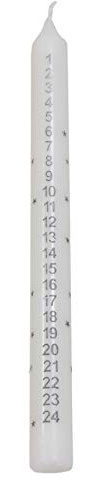 Toyland® Traditional Christmas Advent Candle - Countdown bis Weihnachten - 1 Lieferumfang (Weiss)