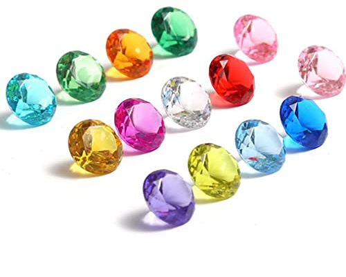 DAHI Deko Diamanten 30mm Hochzeit Streudeko Transparent Kristall 30stk Dekosteine Tischdeko Diamanten (bunt, 30x20mm)