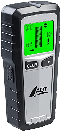 AGT Leitungssucher: 5in1-Multi-Detektor mit LCD-Display für Metall, Stromleitungen & Holz (Kabelfinder, Leitungssuchgerät, Decke)