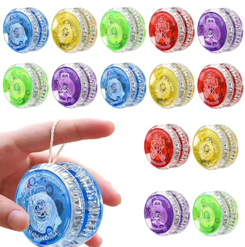 Dhqkqg LED Licht YoYo, Responsive yoyo für Kinder, 15 Stück JoJo Kinder, Leuchten Yoyos für Kind, Professionelles Yoyos, für Kind und Anfänger, Yo-yo für Geburtstagsgeschenke, Partys und Feiern