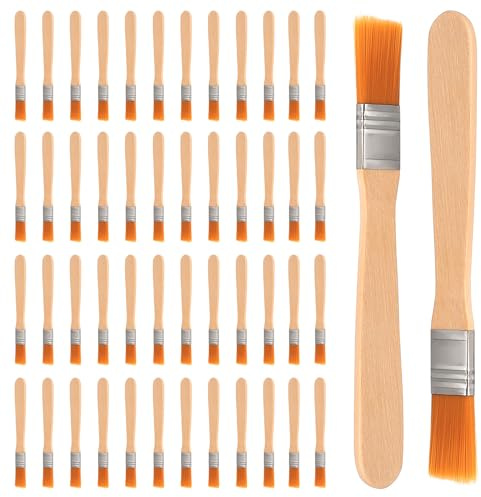 50 Stück Borstenpinsel Set, Flachpinsel Set, Malerpinsel Holzgriff, 13.5cm Kleine Pinsel Sets, Lackierpinsel für Lacke DIY Malerbedarf Farben Kunst Fensterpinsel Pinselset
