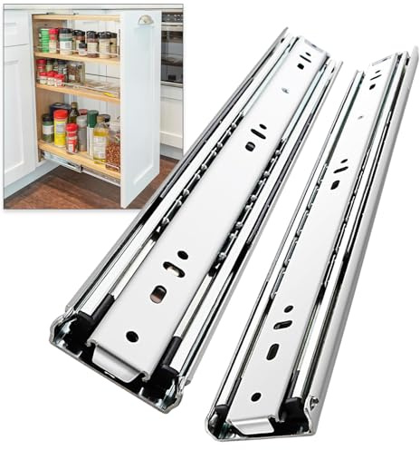 REGUDA Schwere Vollauszieh-Schubladenschienen, 68 kg Tragfähigkeit, seitlich montiert (250–1000 mm), 1 Paar