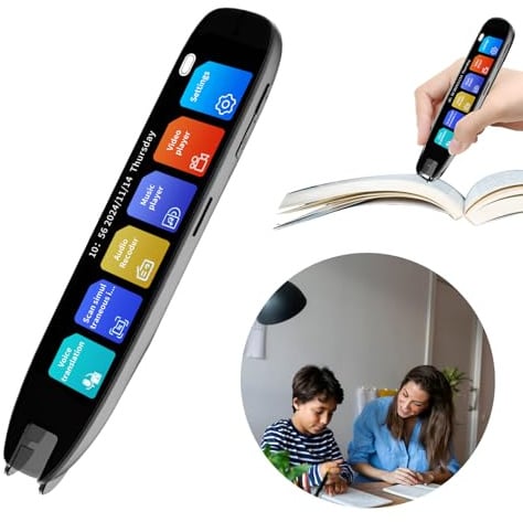 Gotrain Scan Übersetzer Stift Online 142 Sprachen Scan Reader Pen Lesestift mit 3,7 Zoll Touchscreen Echtzeit-Scan-Lesestift für Legasthenie, Studenten, Offline 10 Sprachen Scannen Übersetzung