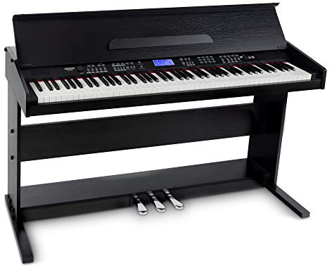 FunKey DP-88 II Digitalpiano (88 anschlagsdynamische Keyboard-Tasten, 128-fach polyphon, 360 Sounds, 160 Styles, MP3-Player, Lernfunktion, Record- & Playback-Funktion, 3 Pedale) schwarz