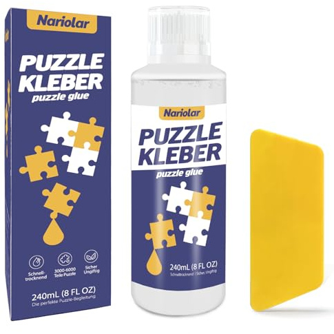 Nariolar Puzzle Kleber Transparent mit Applikator Geeignet zum Befestigen und Aufhängen von Puzzles, Schnell Trocknend,240ml