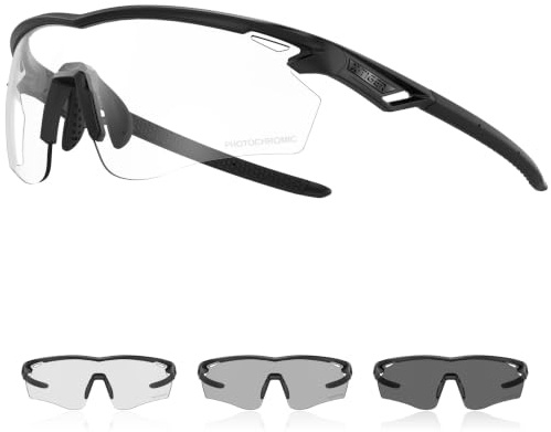 X-TIGER Photochrome Fahrradbrille Herren Damen UV400 Ideale Auto Selbsttönend Sonnenbrille für MTB, Radfahren, Outdoor Sport Hochwertige MTB Laufbrille