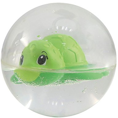 Simba 104010105 - ABC Greif-und Badeball, weicher, Flexibler Ball, gefüllt mit Wasser, Schildkröte und bunten Perlen, 8cm, ab 12 Monate