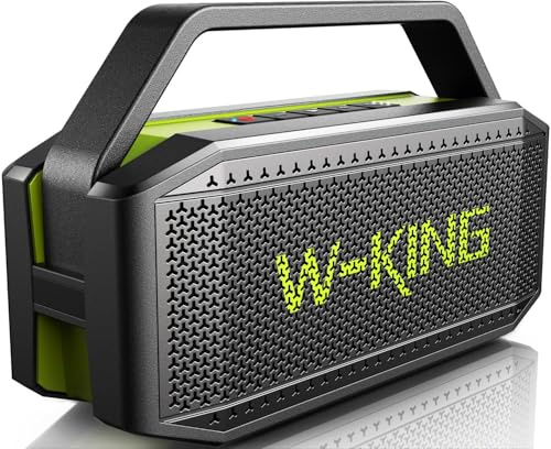 W-KING Musikbox Bluetooth Lautsprecher Box Groß, (100W MAX) 60W Tragbar Party Lautsprecher Boxen Bluetooth Stereo IPX6 Wasserdicht Boombox Outdoor, Großer Passiver Radiator-Tiefer Bass/40H/TF/AUX/EQ