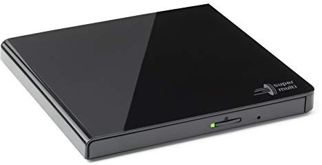 Hitachi-LG GP57 Externer Portabler Super-Multi DVD-Brenner, Ultra Slim, USB 2.0, DVD+/-RW, CD-RW, DVD-ROM/RAM kompatibel, TV-Anschluss, Windows 10 & Mac OS kompatibel, Schwarz