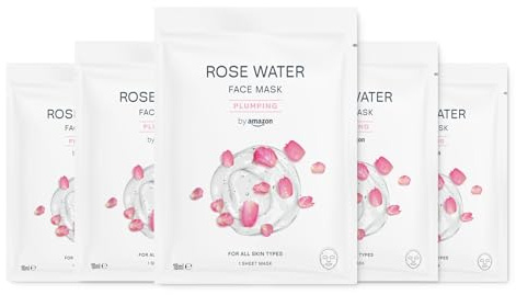by Amazon Rosenwasser, aufpolsternde Gesichtsmaske, 18 ml, 5er-Pack