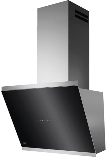 AEG Dunstabzugshaube Serie 7000 mit SilenceTech 60cm – kopffreie Wandhaube mit Glas – Ab- und Umluft – max. 760 m³/h im Abluftbetrieb mit max. 67 dB(A) – Lüftenfunktion – Edelstahl – GV77D61SL