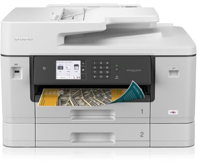 Brother MFC-J6940DW DIN A3 4-in-1 Farbtintenstrahl-Multifunktionsgerät (2 x 250 Blatt Papierkassette, Drucken, Scannen, Kopieren, Faxen), Weiß