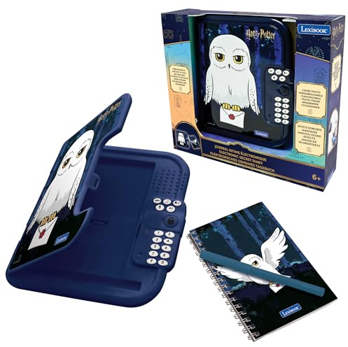 Lexibook, Harry Potter, Hedwig, elektronisches Tagebuch mit Stift und Notizbuch inklusive, interaktiv, Passwort, lustige Funktionen, Soundeffekte, schwarz/weiß, SD50HP1