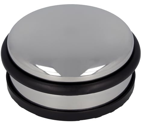 Westcott Türstopper aus Edelstahl | Runder Türstopper mit 1,2kg Eigengewicht | Türschonender Gummiring | Extra rutschfeste Unterseite | ⌀ 10cm, Höhe 4cm | Stabil bei Durchzug | E-19001 00