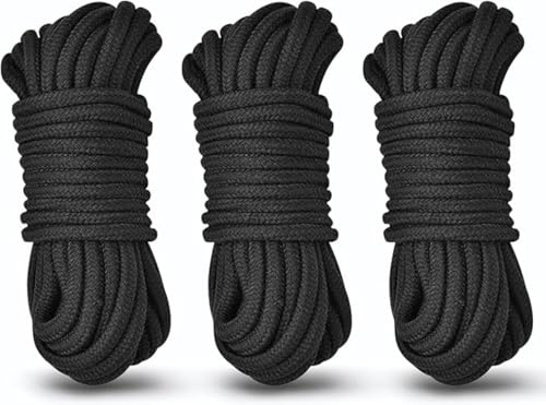 MIDERDO 3Stk 8mm Baumwollschnur Baumwollseil 10m/Rolle - Baumwollkordel weich und strapazierfähig Bindeseil Baumwolle Bindeschnur, vielseitig für DIY, Dekoration, Gartenarbeit und kreative Anwendungen
