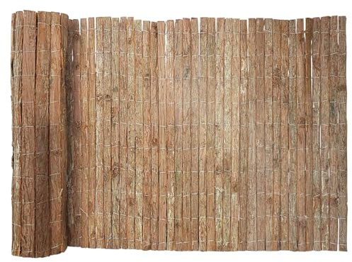 KARAT Baumrindenmatte - Sichtschutz aus Baumrinde für Balkon und Garten - Sichtschutzmatte - Rindenzaun - Gartenzaun (100 x 300 cm)