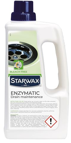 STARWAX - Biologische Abfluss-Pflegemittel- Stoppt Gerüche - Beugt Verstopfungen vor - Ohne Chlorbleiche - Ideal für Klärgruben -Wirksam bei allen Verkabelungen -1 l