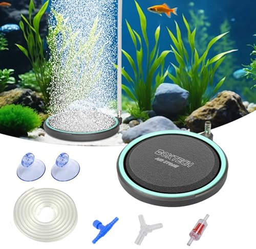 boxtech Aquarium-Nano-Luftstein,Aquarien Ausströmer Sandplatte Set,Aquarium Diffusor für gelösten Sauerstoff Belüfter Stein(50 MM)