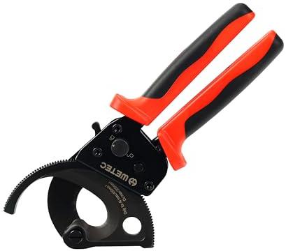 WETEC Ratschen-Kabelschneider 250 mm I präziser Ratschenschneider für Kupfer- & Alukabel bis 400 mm² I sauberer Schnitt, kraftsparend & langlebig für professionelle Anwendungen