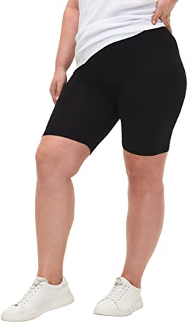 Zizzi Große Größen Damen Einfarbige Fahrradshorts aus Viskose Gr 54-56 Black