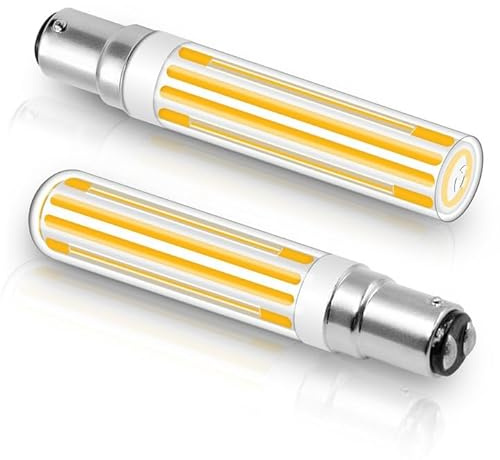 BROLSKUN 10W B15D LED Dimmbar Equivalent 100W Halogen Leuchtmittel Hell B15D 100W 230V Warmweiss 2700K 1000LM Doppelkontakt B15 Birne, 2 Stück