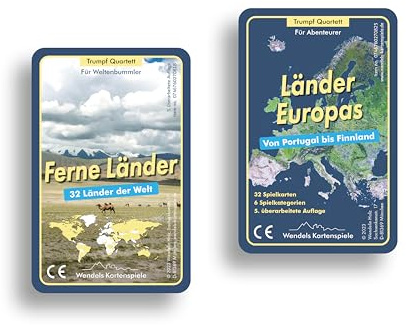 Länder Europas und Ferne Länder Trumpf Quartett Spiel 2er-Set | Wendels Kartenspiele